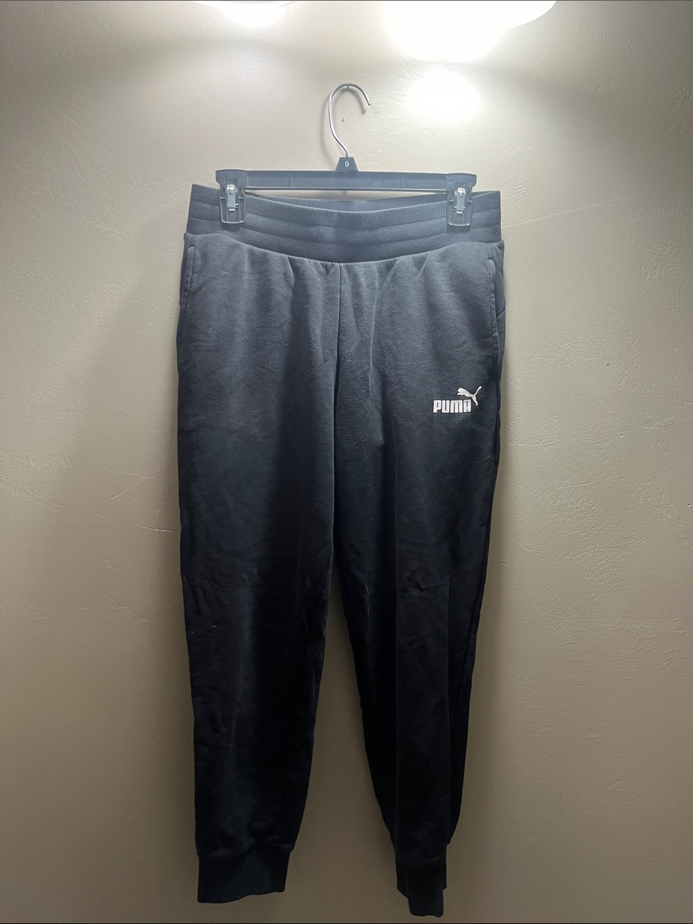 Puma Black Men's Slim Fit Sweatpants with Logo